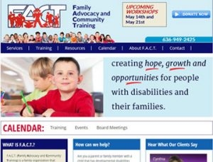 Family Advocacy and Community Training website by Spencer Web Design